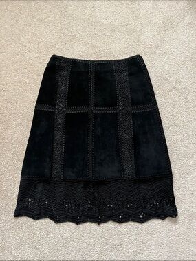 Danier Leather Suede Mini Skirt Black Style 9259 | Size 0